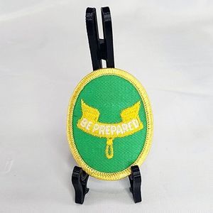Be Prepared Vintage Boy Scout Patch Green Gold Oval 2.5x2 Inch Iron/Sew On Patch